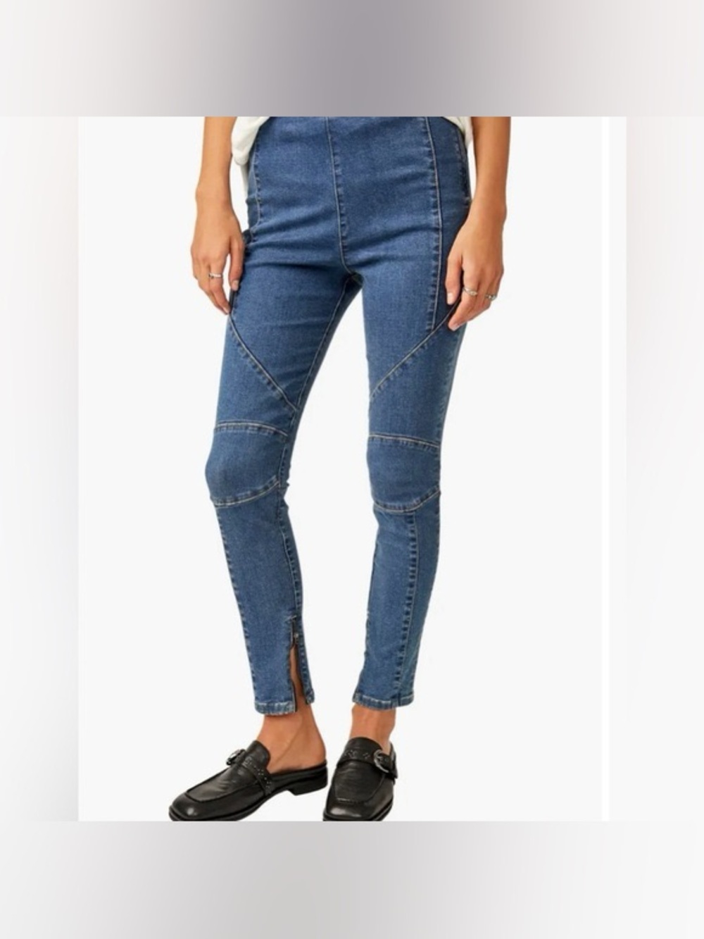We The Free Panel-Seam Skinny Jeans in Blue Denim